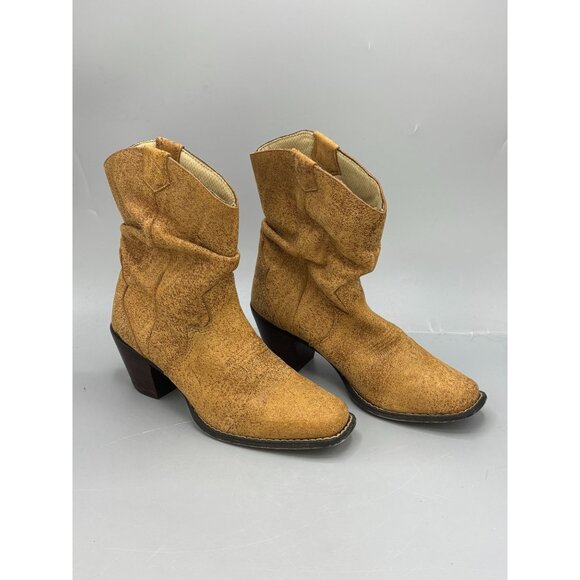 Durango Ankle Boots 8" Womens Size 6M Western Tan Crush RD8441 - Picture 1 of 8